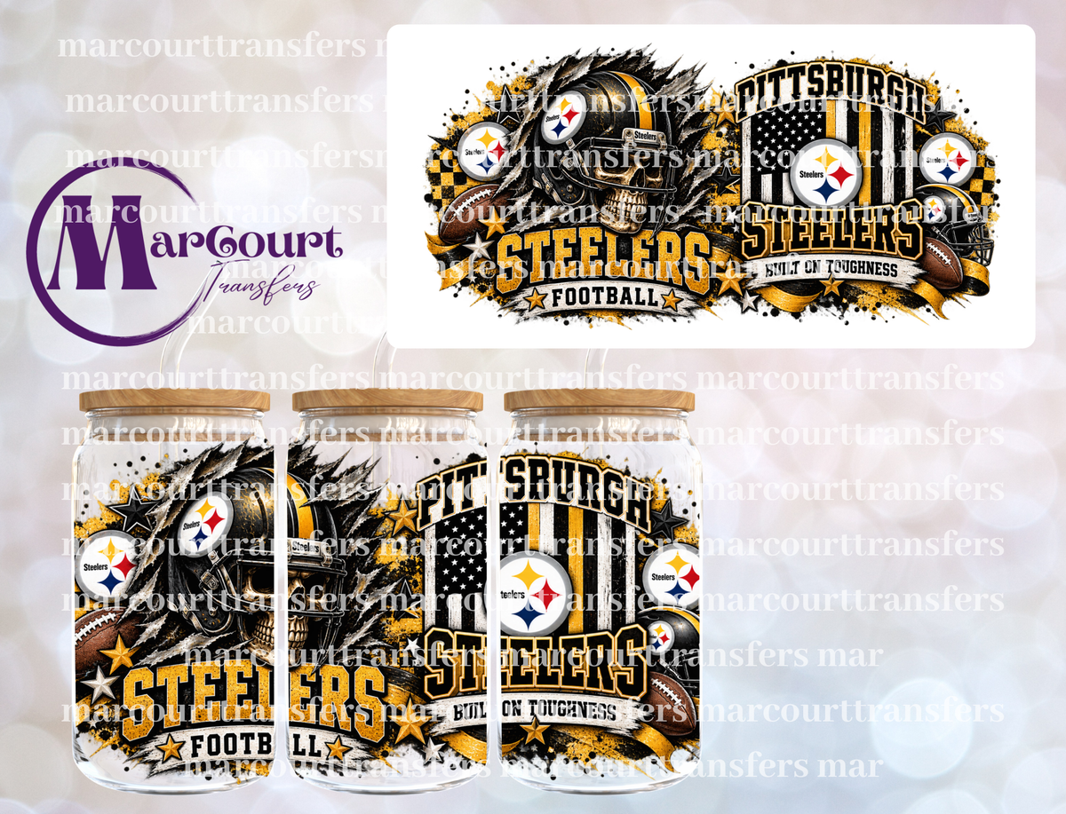 STEELERS BUILT ON TOUGHNESS-16 0Z-UV DTF CUP WRAP
