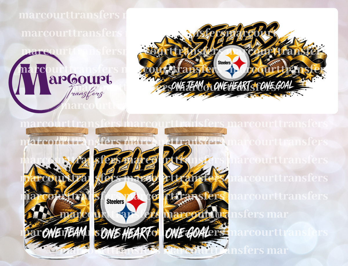 STEELERS ONE TEAM-16 0Z-UV DTF CUP WRAP