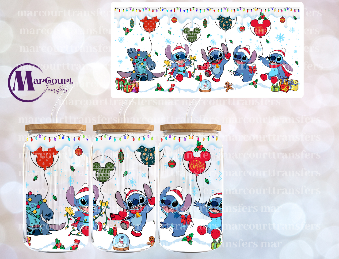 STITCH CHRISTMAS BALLOONS-16 0Z-UV DTF CUP WRAP