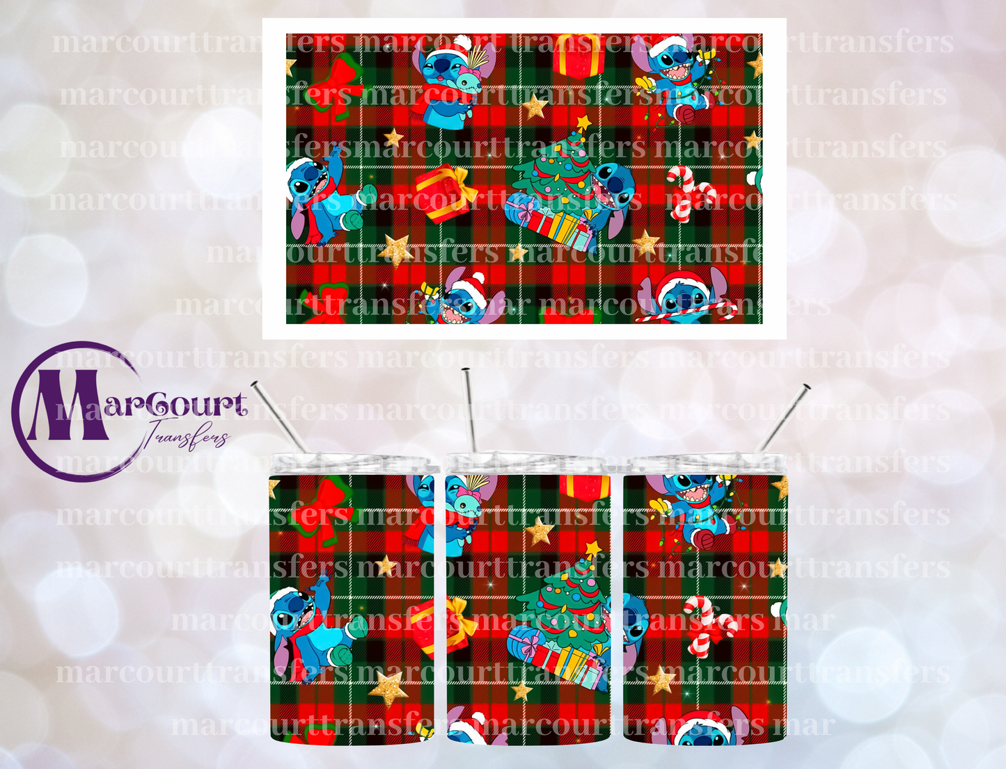 STITCH CHRISTMAS PLAID 12-12 OZ TUMBLER SUBLIMATION