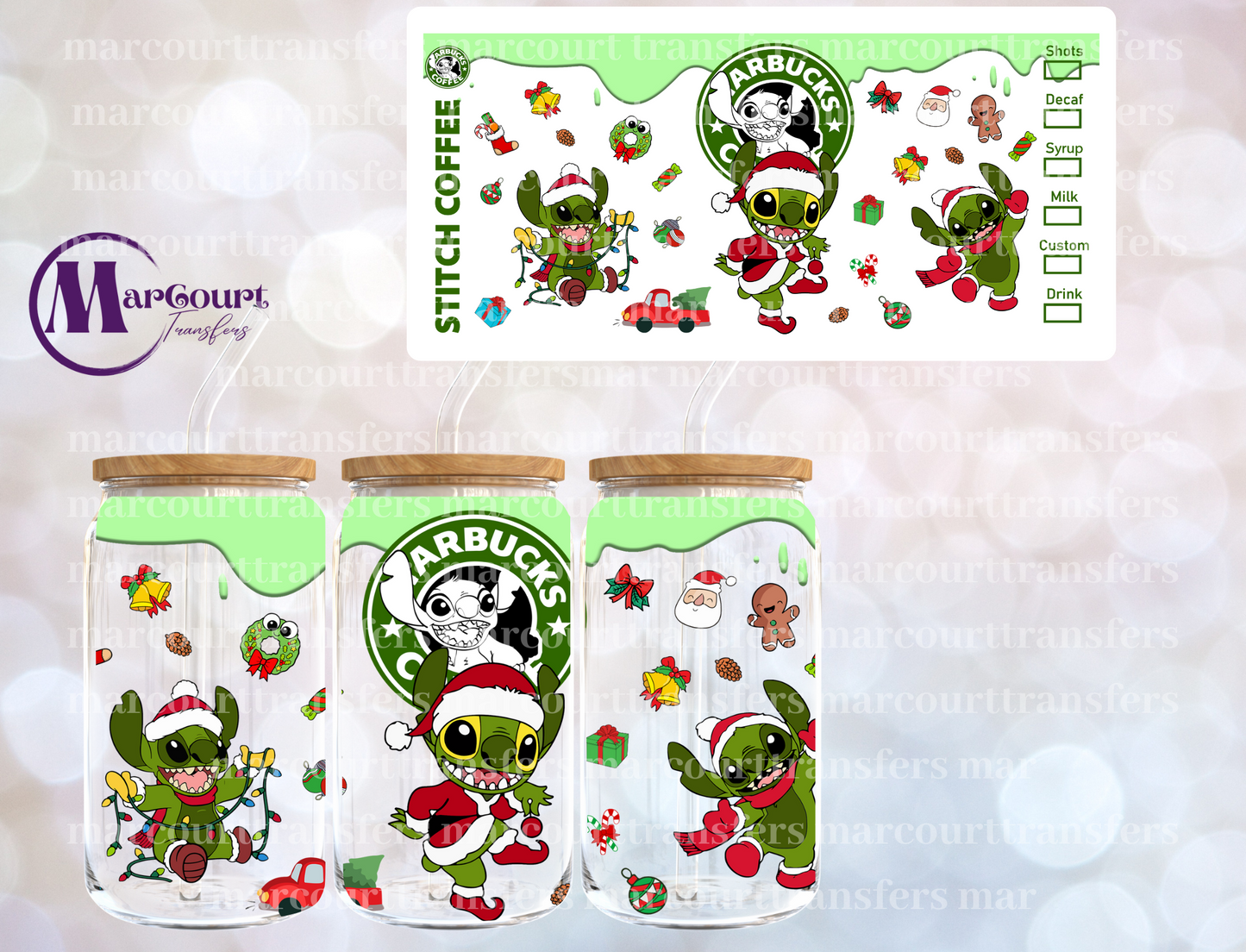 STITCH COFFEE CHRISTMAS-16 0Z-UV DTF CUP WRAP