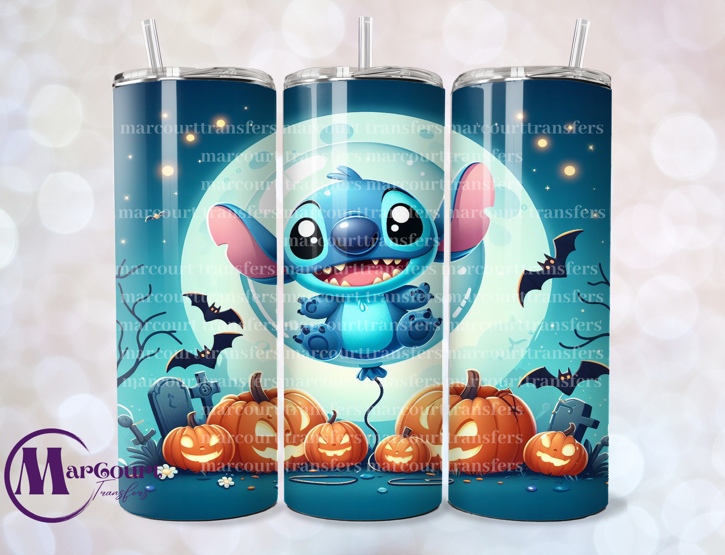 STITCH HALLOWEEN-SKINNY TUMBLER TRANSFER (SUBLIMATION)