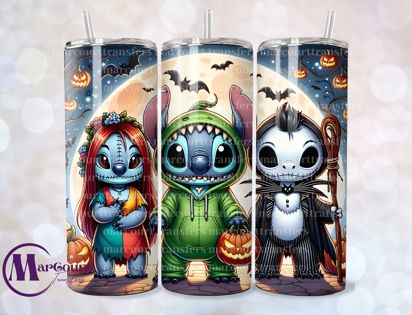 STITCH JACK AND SALLY-SKINNY TUMBLER TRANSFER (SUBLIMATION)
