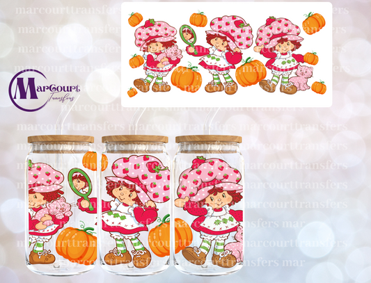 STRAWBERRY SHORTCAKE PUMPKINS-16 0Z-UV DTF CUP WRAP