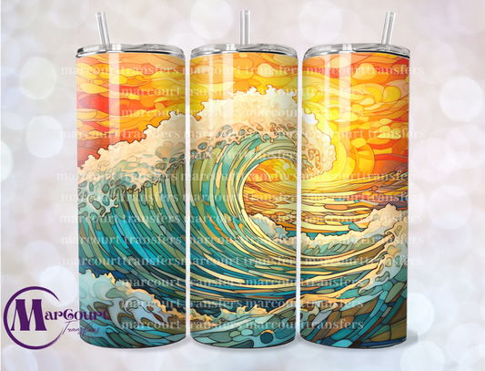 SUMMER WAVE-20 OZ-UV DTF CUP WRAP