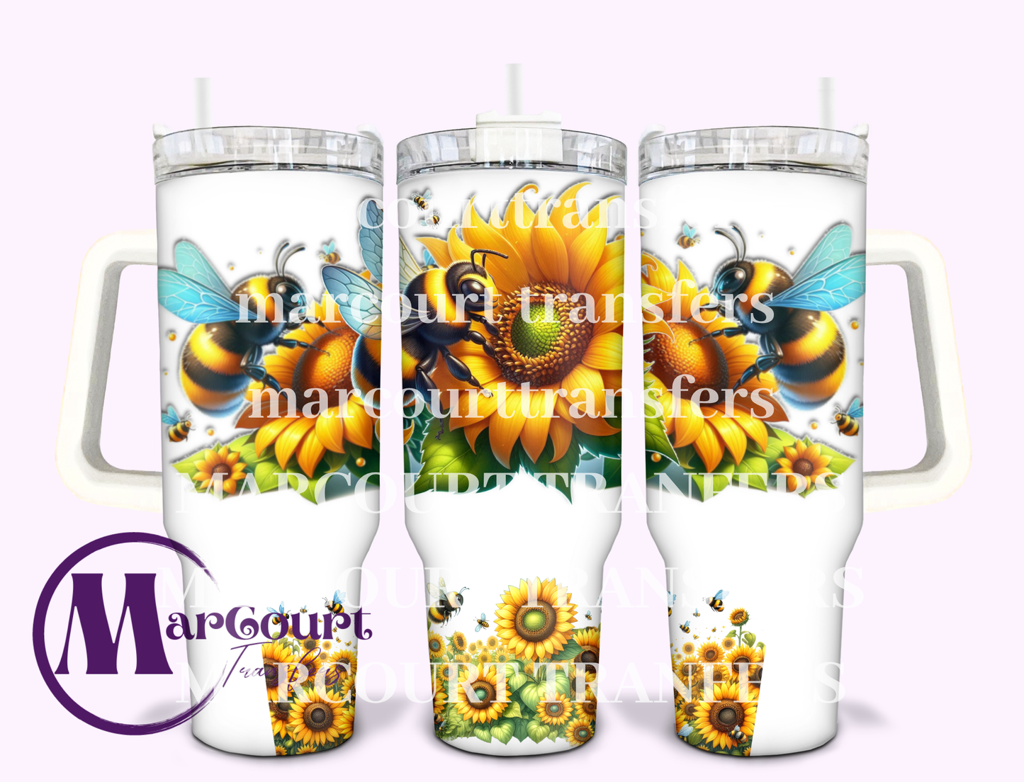 SUNFLOWER BEES-40 0Z-UV DTF CUP WRAP