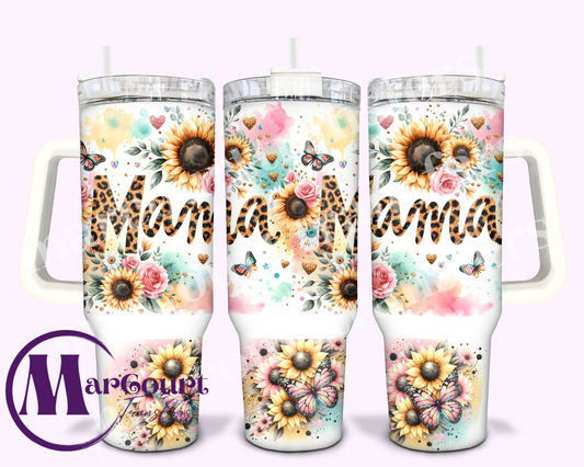 SUNFLOWERS MAMA-40 0Z-UV DTF CUP WRAP