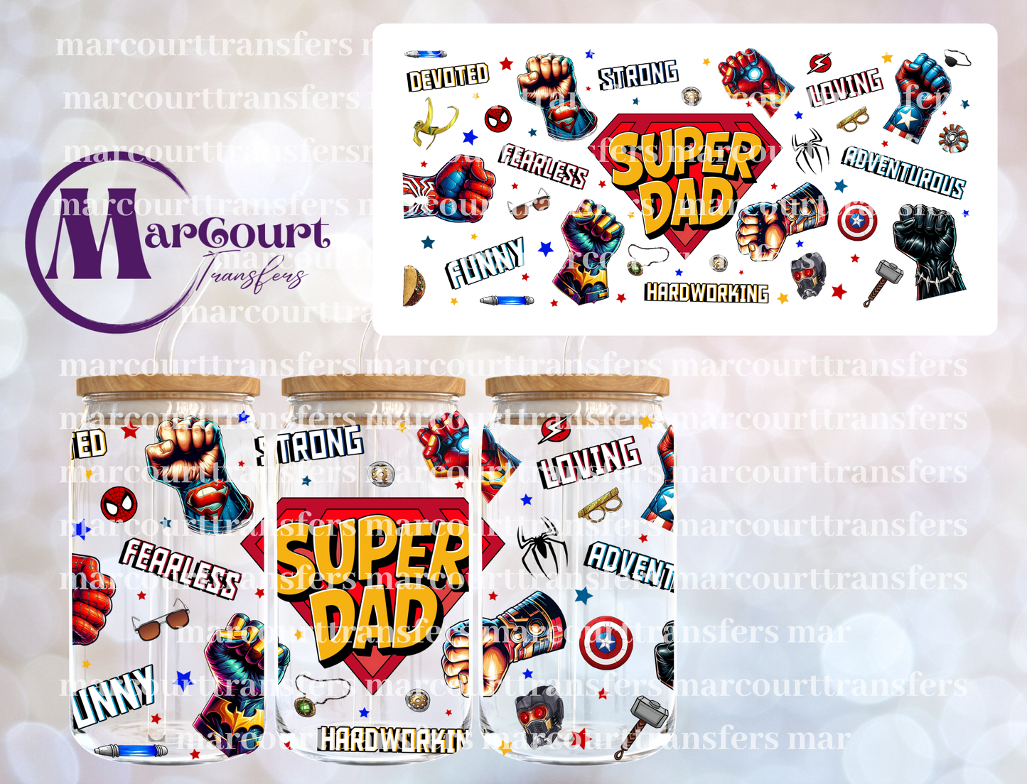SUPER DAD FEARLESS-16 0Z-UV DTF CUP WRAP