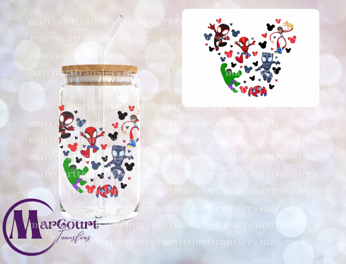SUPER HERO MOUSE EARS-DECAL-UV DTF CUP WRAP