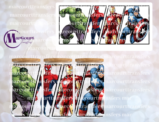 SUPER HEROES 4-16 0Z-UV DTF CUP WRAP