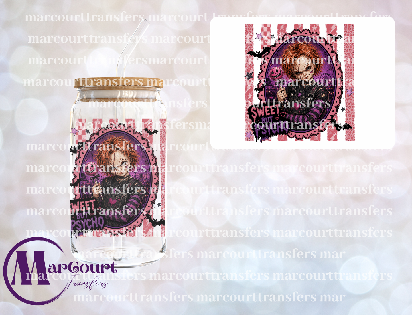 SWEET BUT PSYCHO CHUCKEE-UV DTF CUP WRAP