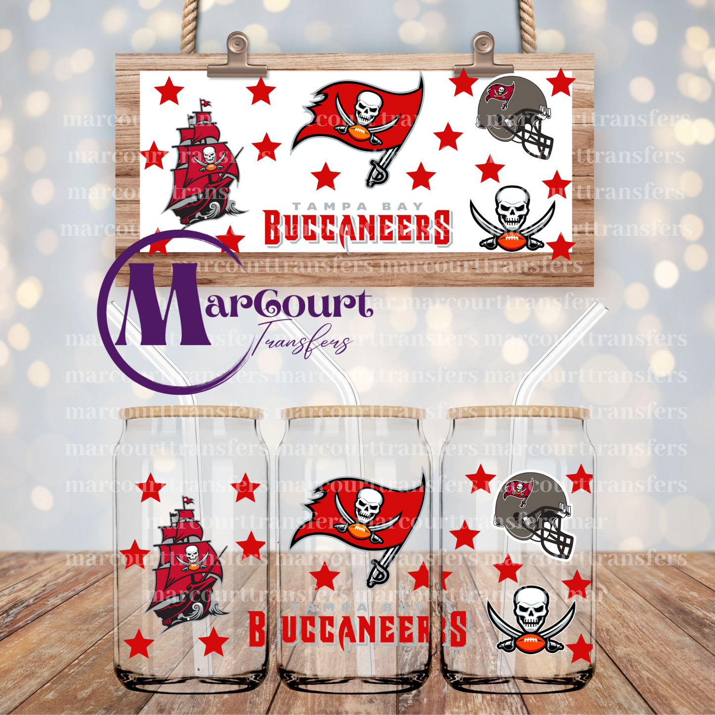 TAMPA BAY BUCCANEERS-16 OZ- UV DTF CUP WRAP