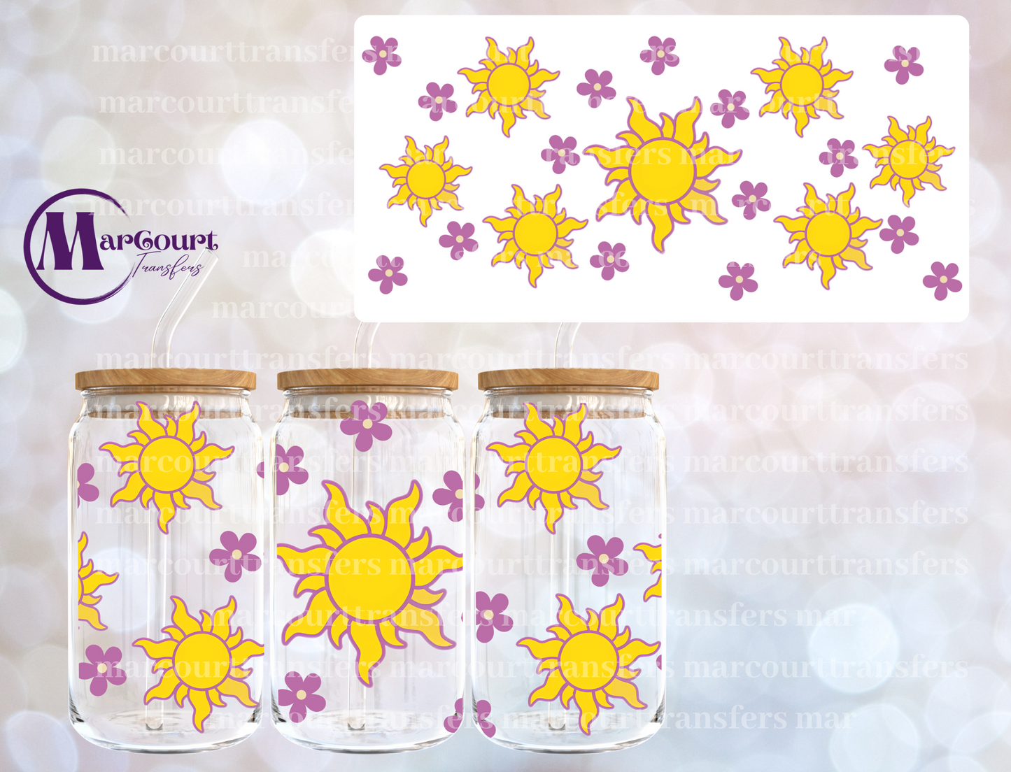 TANGLED SUN-16 0Z-UV DTF CUP WRAP