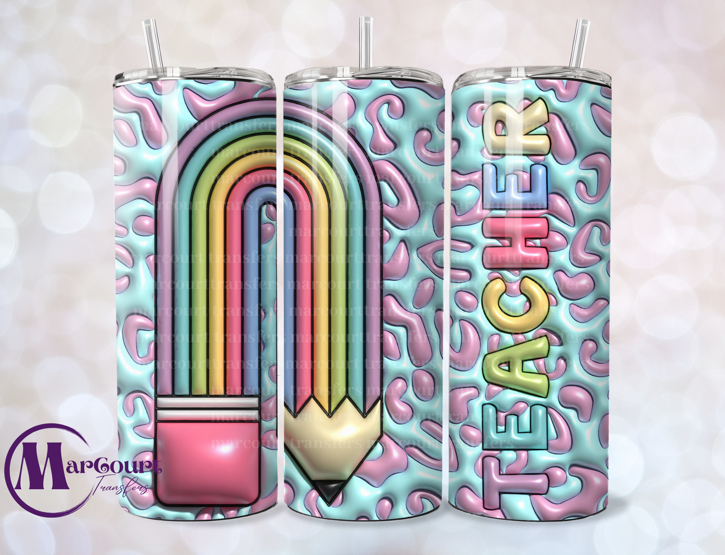 TEACHER PENCIL-SKINNY TUMBLER TRANSFER