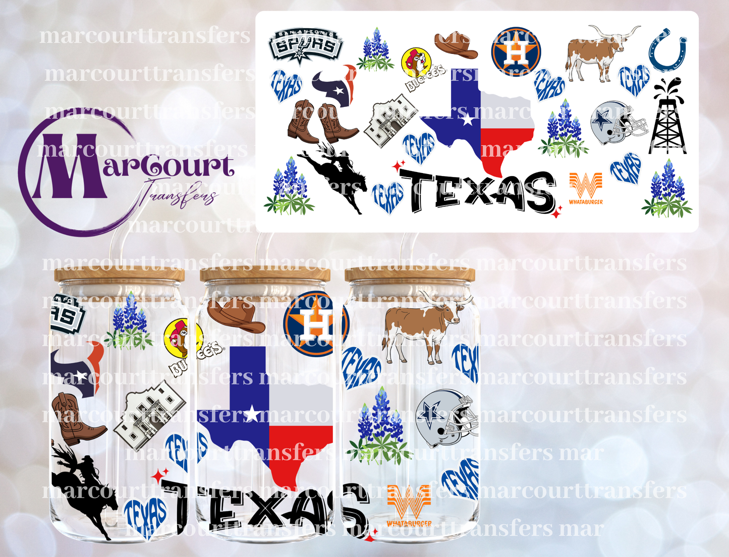 TEXAS-16 0Z-UV DTF CUP WRAP