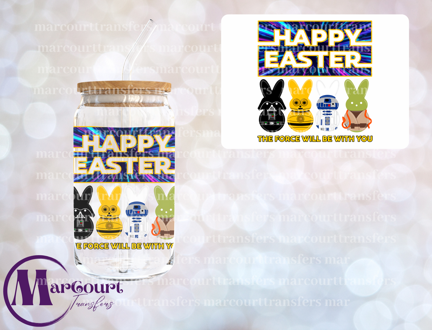 THE FORCE WILL BE WITH YOU PEEPS-DECAL-UV DTF CUP WRAP