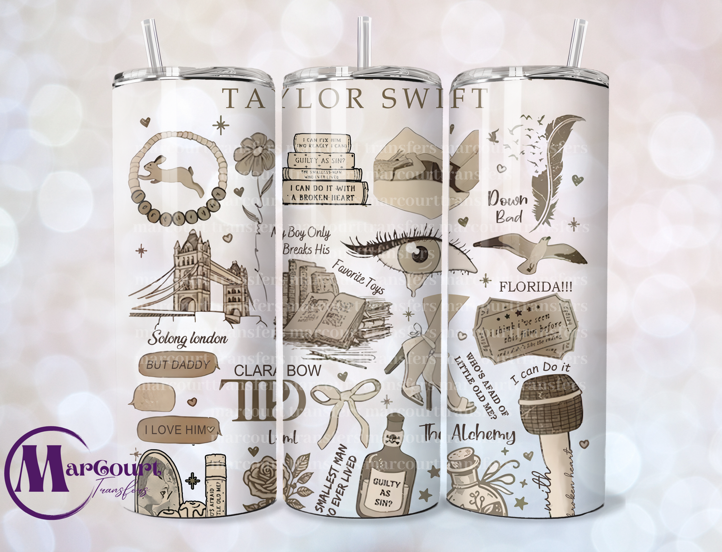 TAYLOR SWIFT THE TORTURED POETS DEPT-SKINNY TUMBLER TRANSFER