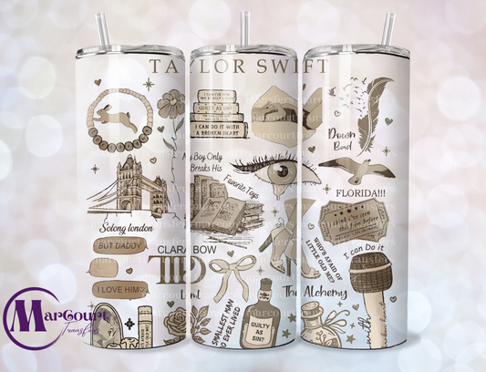 TAYLOR SWIFT THE TORTURED POETS DEPT-SKINNY TUMBLER TRANSFER