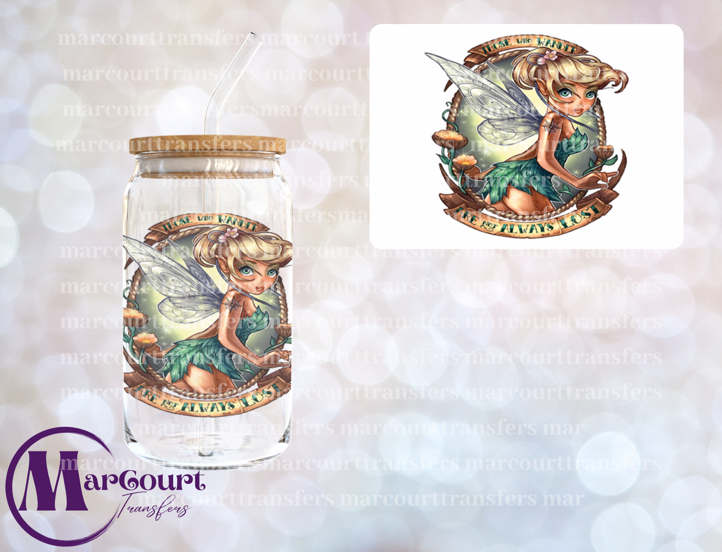 TINKERBELL TATTOO-DECAL-UV DTF CUP WRAP
