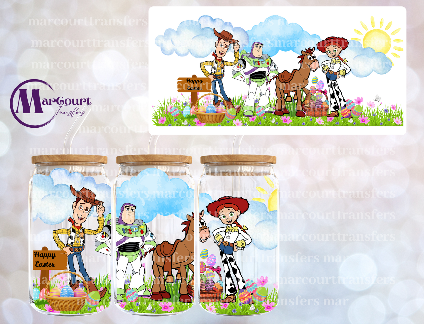 TOY STORY EASTER-16 0Z-UV DTF CUP WRAP