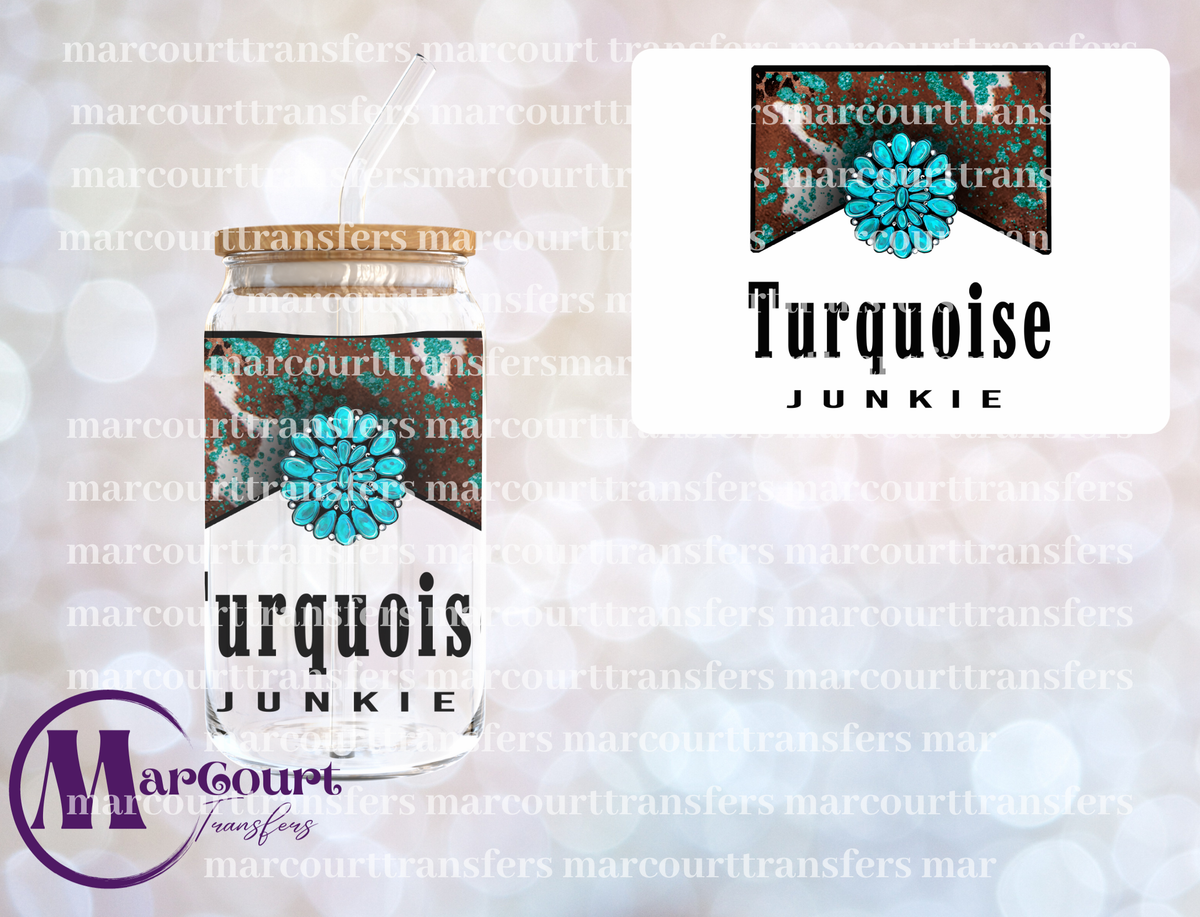 TURQUOISE JUNKIE-DECAL-UV DTF CUP WRAP