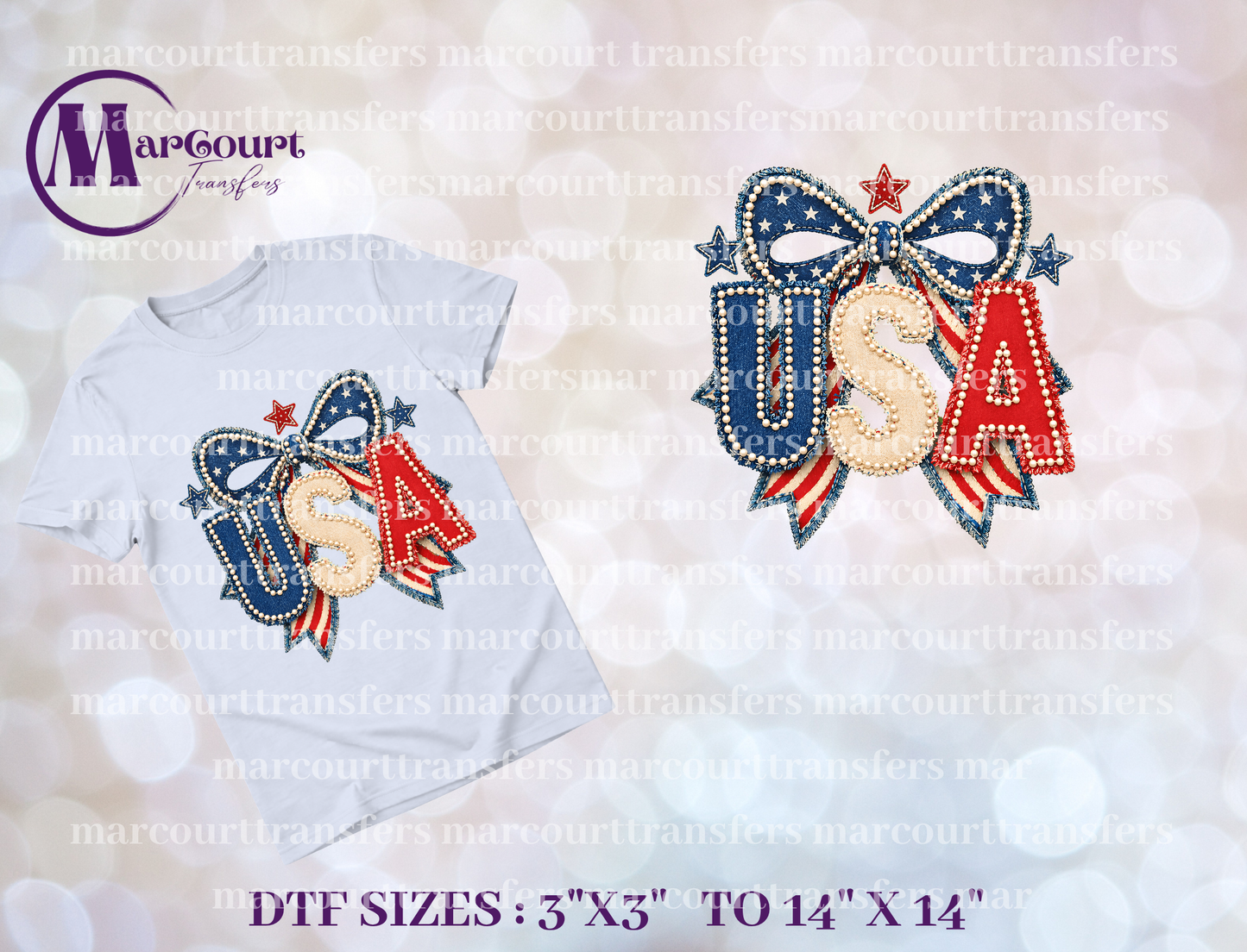 DTF-USA PEARLS AND BOWS