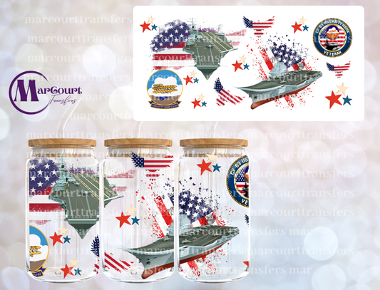 USS KITTY HAWK-16 0Z-UV DTF CUP WRAP