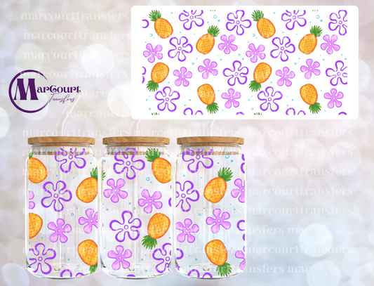 UNDER THE SEA PINEAPPLE PARTY-16 0Z-UV DTF CUP WRAP