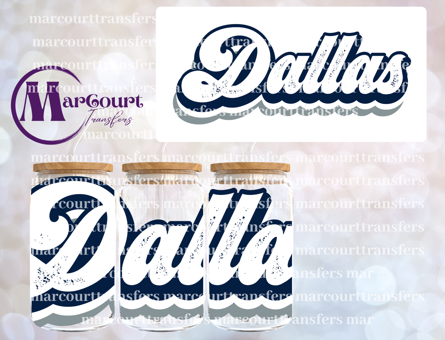 VINTAGE DALLAS-16 0Z-UV DTF CUP WRAP