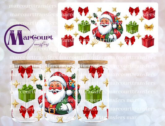 VINTAGE SANTA WITH GIFTS- 16 0Z-UV DTF CUP WRAP