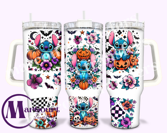 VINTAGE STITCH HALLOWEEN-40 0Z-UV DTF CUP WRAP