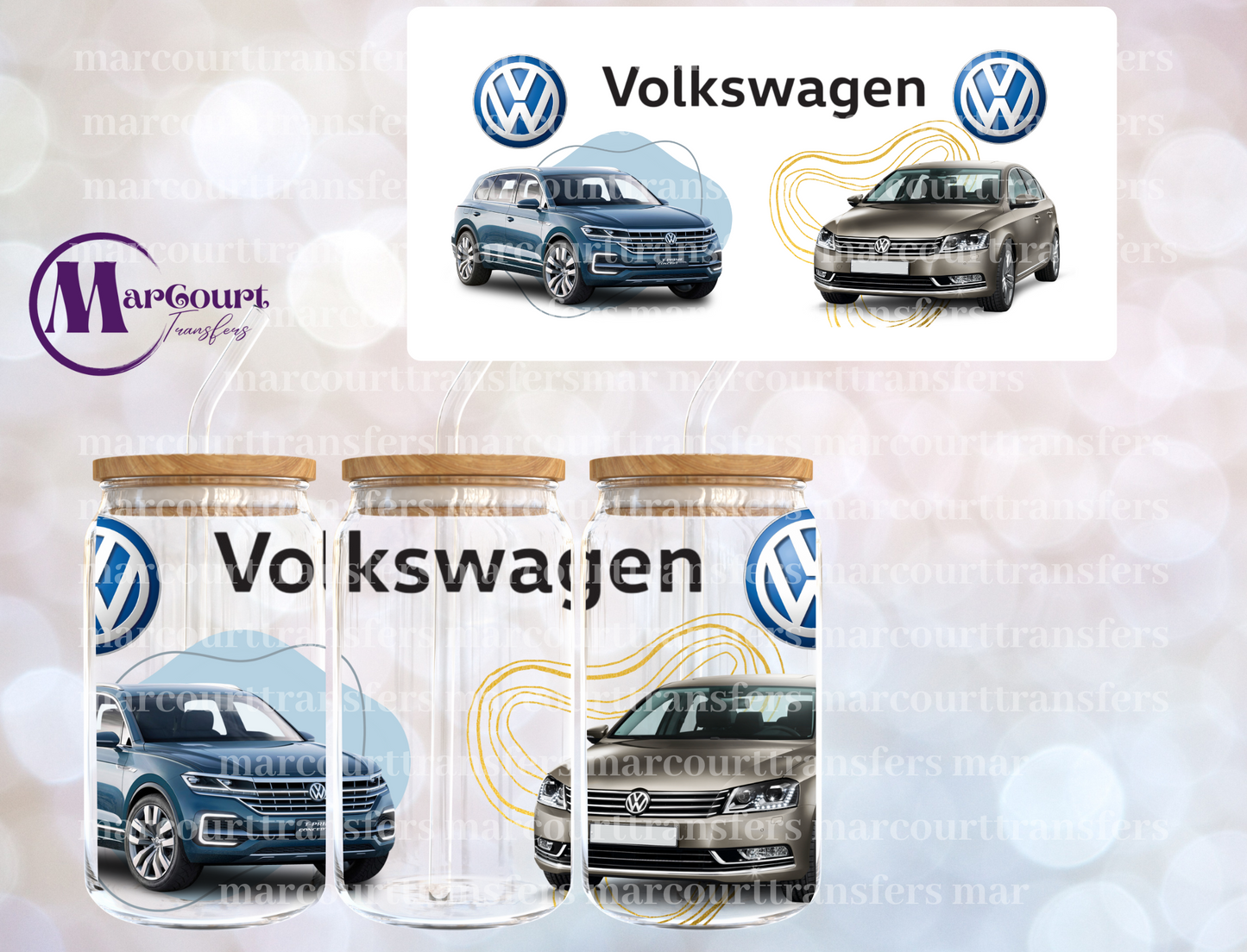 VOLKSWAGEN-16 0Z-UV DTF CUP WRAP