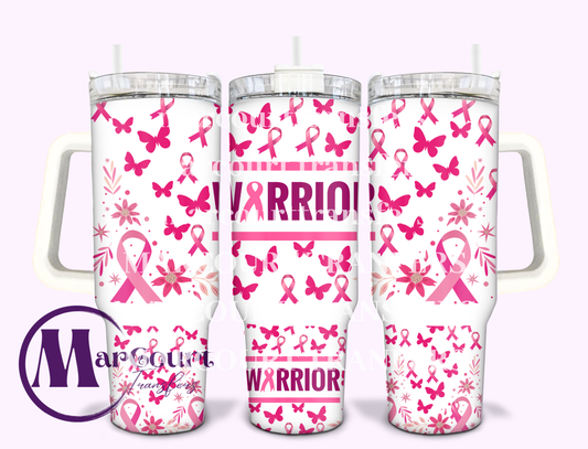 WARRIOR CANCER AWARENESS-40 0Z-UV DTF CUP WRAP