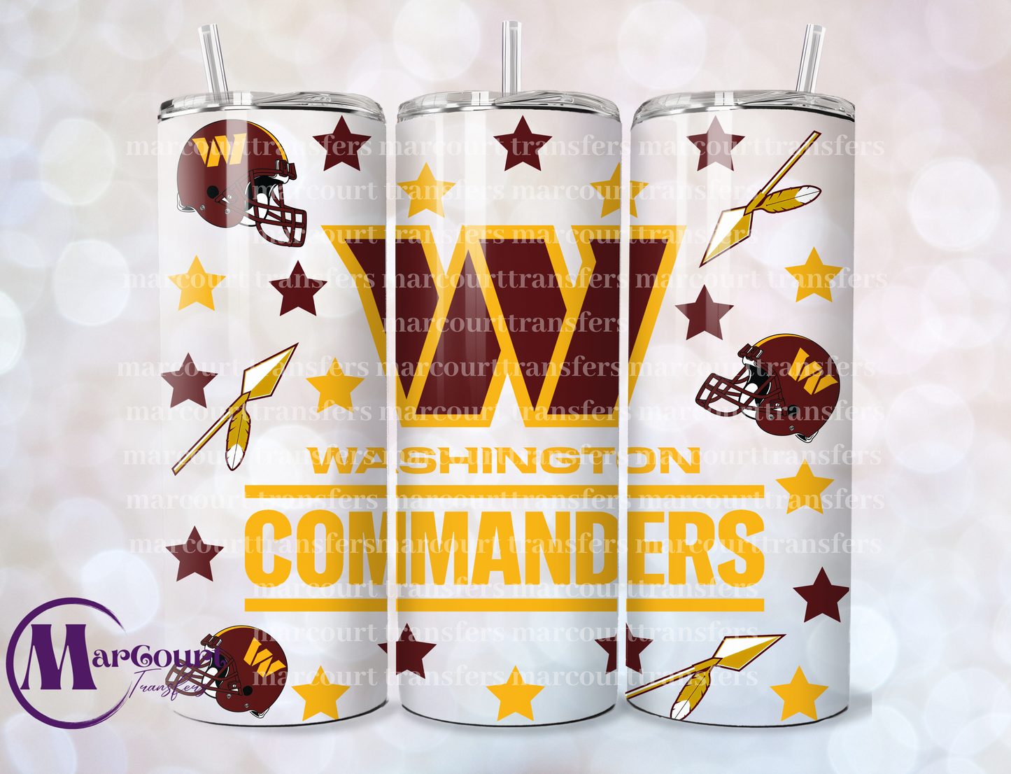 WASHINGTON COMMANDERS-20 0Z-UV DTF CUP WRAP