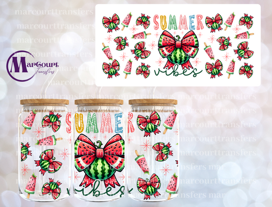 WATERMELON COQUETTE BOW-16 0Z-UV DTF CUP WRAP
