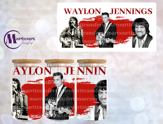 WAYLON JENNINGS 2-16 0Z-UV DTF CUP WRAP