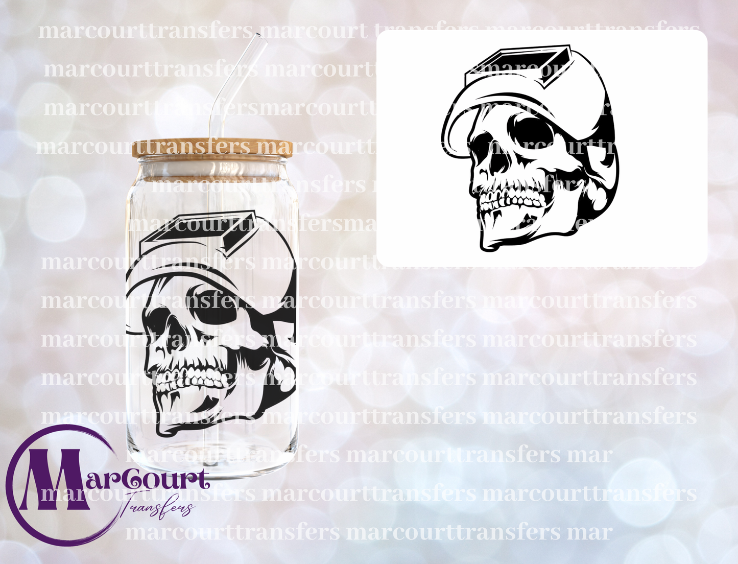 WELDING HELMET SKULL-UV DTF CUP WRAP