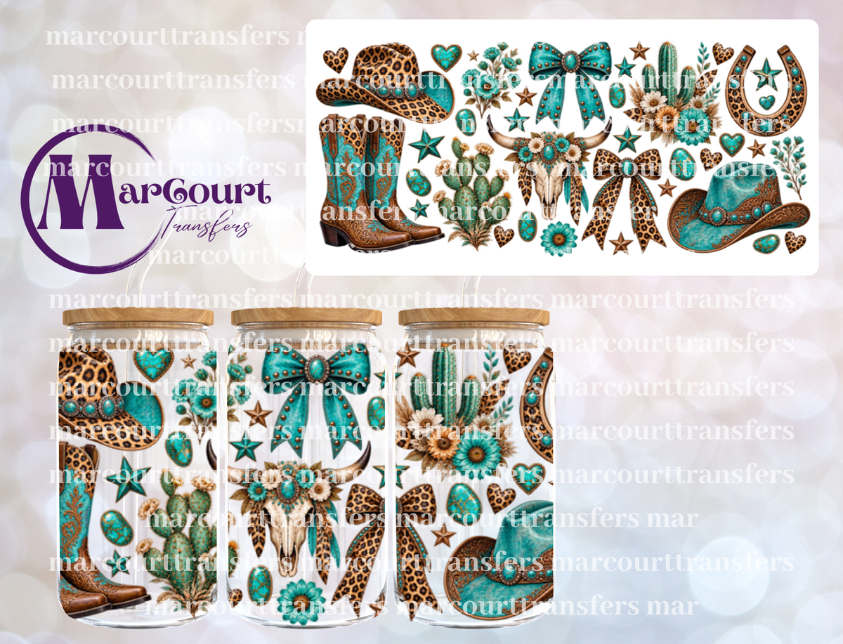 WESTERN LEOPARD-16 0Z-UV DTF CUP WRAP