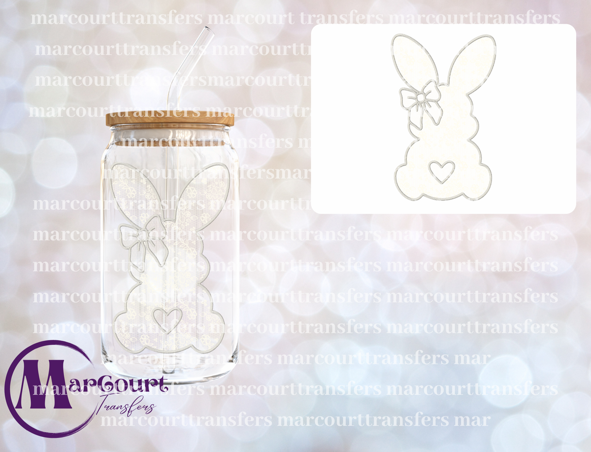 WHITE LACE BUNNY-DECAL-UV DTF CUP WRAP