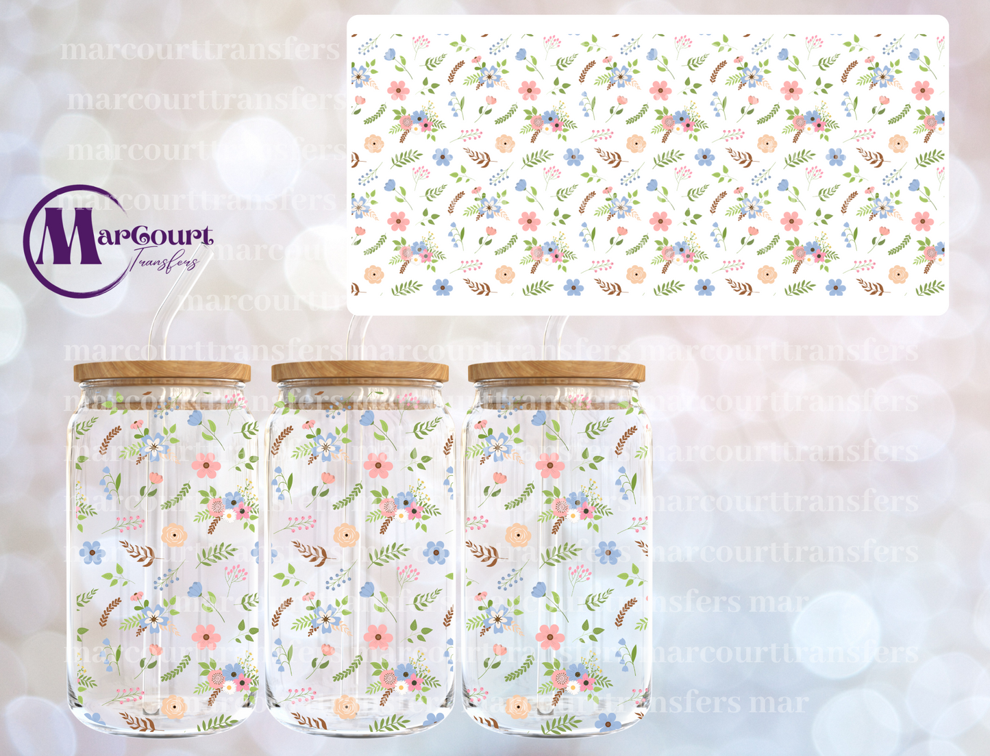 WILDFLOWERS BOLD COLORS-16 0Z-UV DTF CUP WRAP