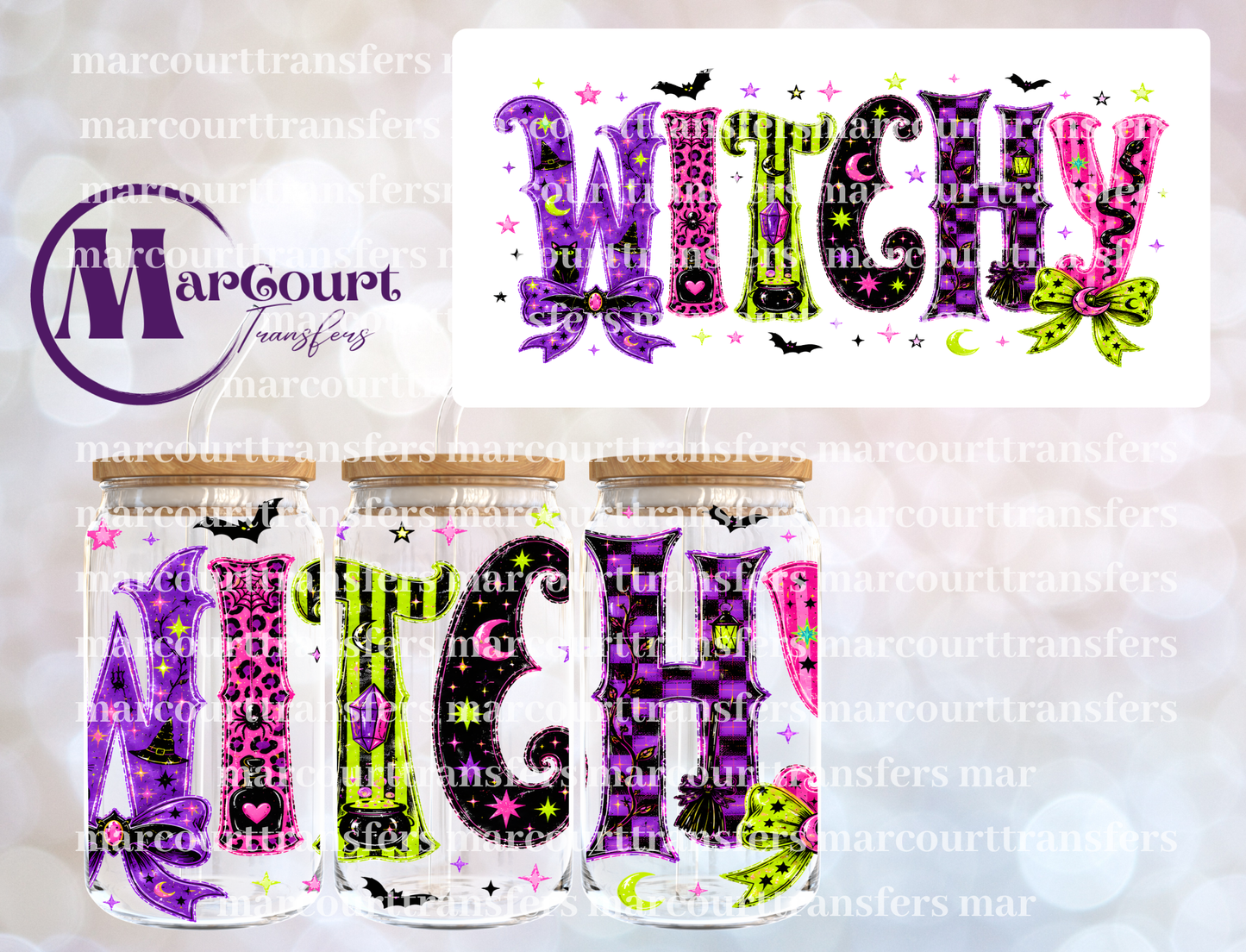 WITCHY LETTERS-16 0Z-UV DTF CUP WRAP