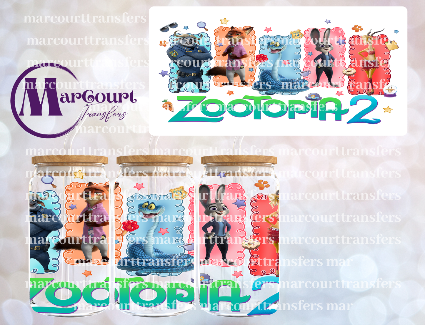 ZOOTOPIA 2-16 0Z-UV DTF CUP WRAP