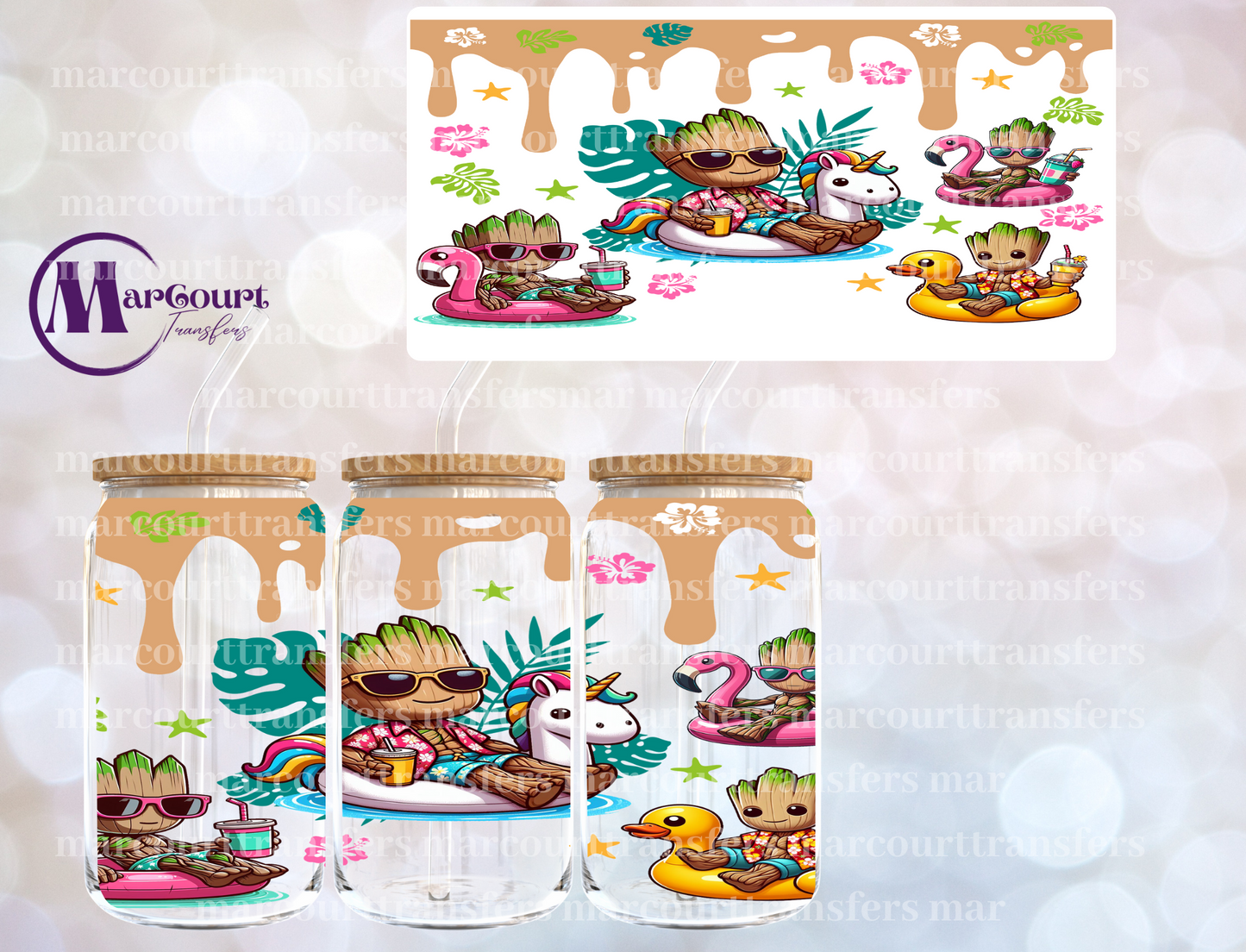 GROOT SUMMER-16 0Z-UV DTF CUP WRAP