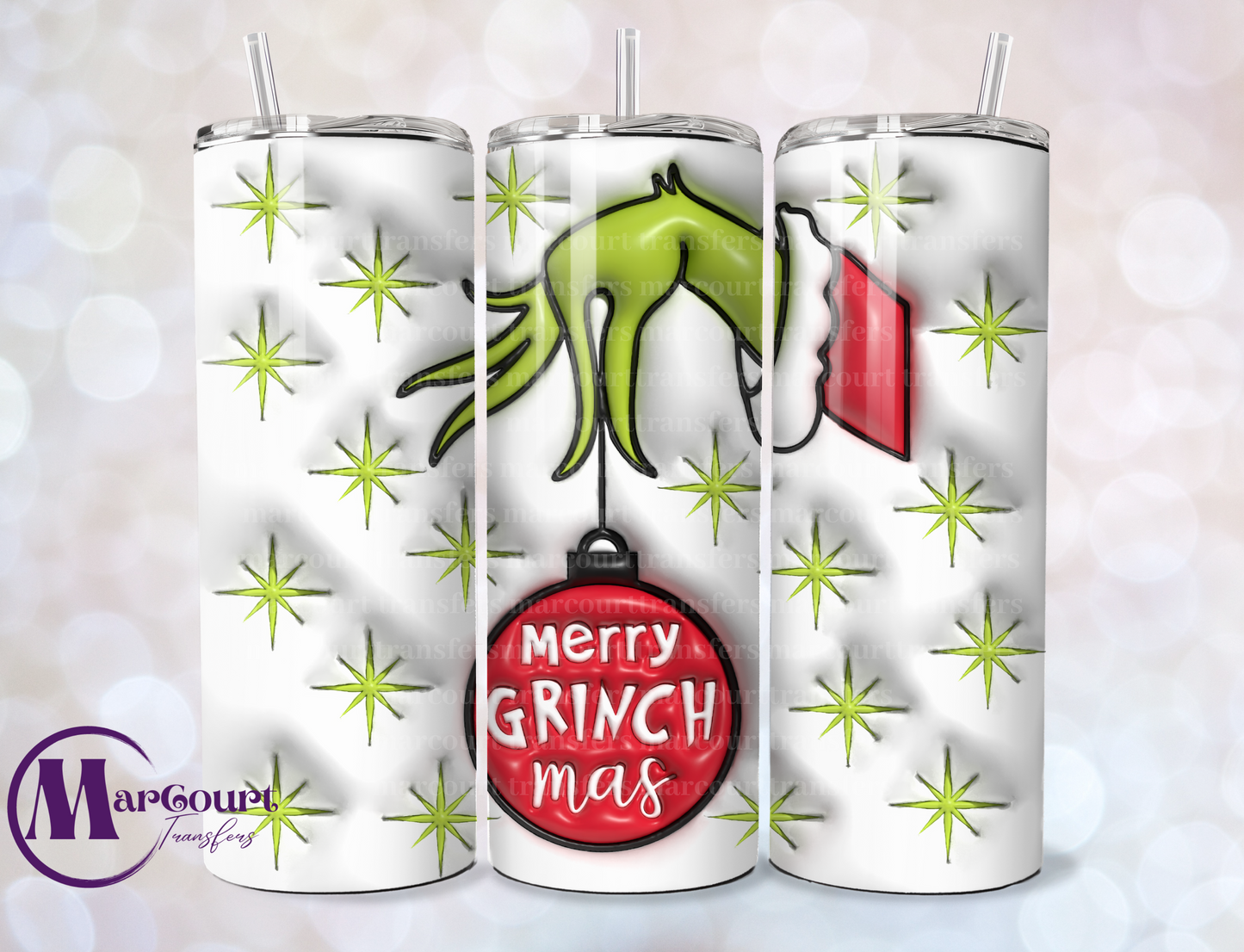 MERRY GRINCHMAS INFLATED-SKINNY TUMBLER TRANSFER
