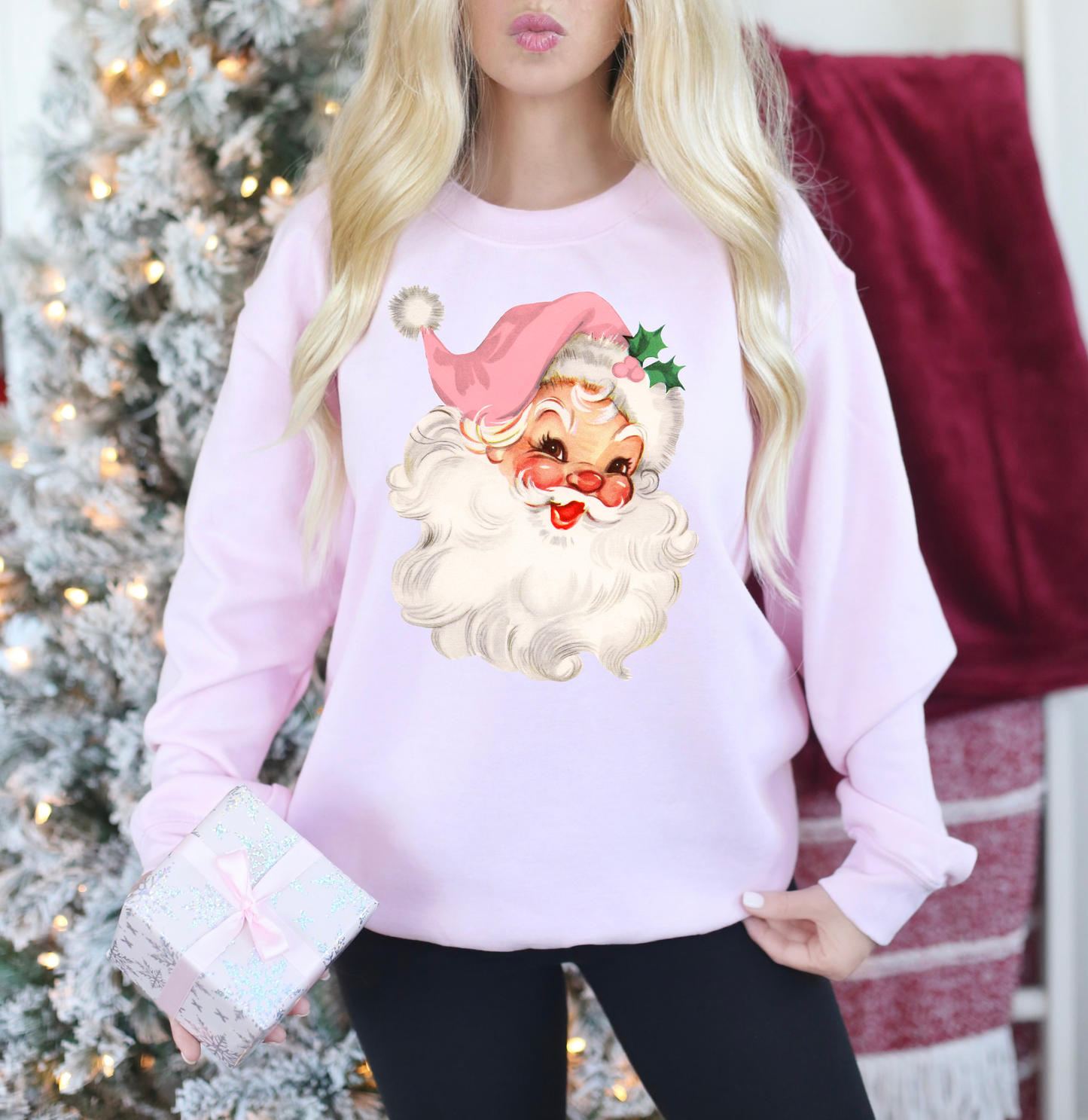 CLASSIC SANTA (PINK)-DTF FULL COLOR TRANSFER