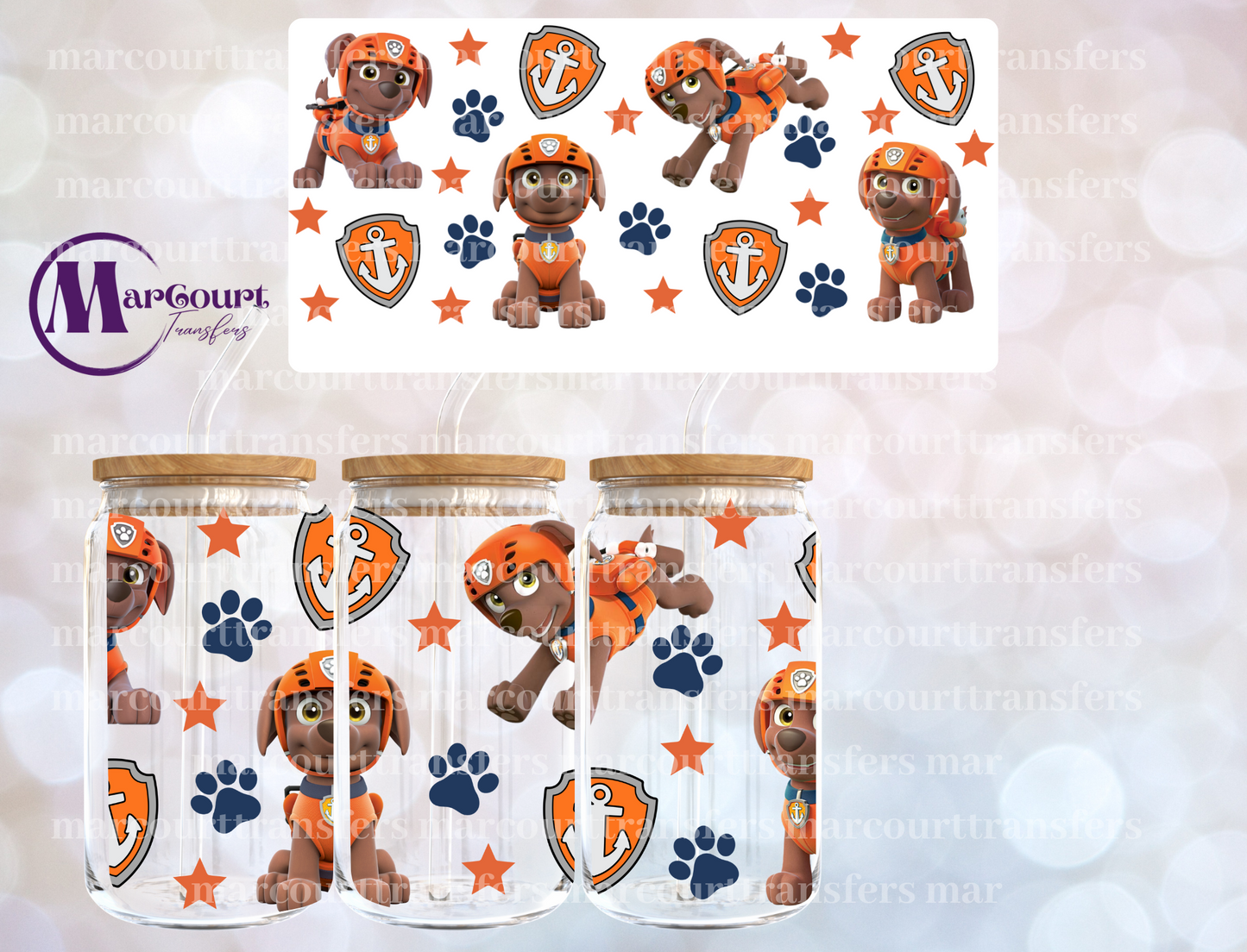 ZUMA PAW PATROL-16 0Z-UV DTF CUP WRAP