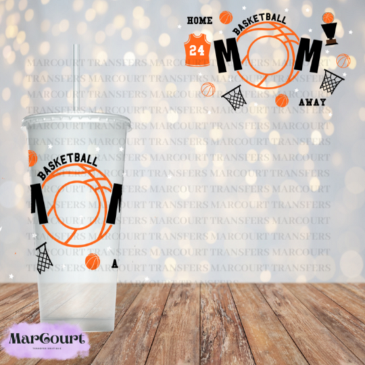 BASKETBALL MOM-24 0Z VENTI COLD CUP -UV DTF CUP WRAP *rts
