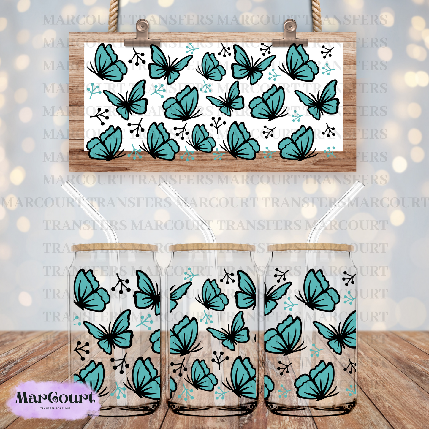 BUTTERFLIES-16 0Z-UV DTF CUP WRAP *rts