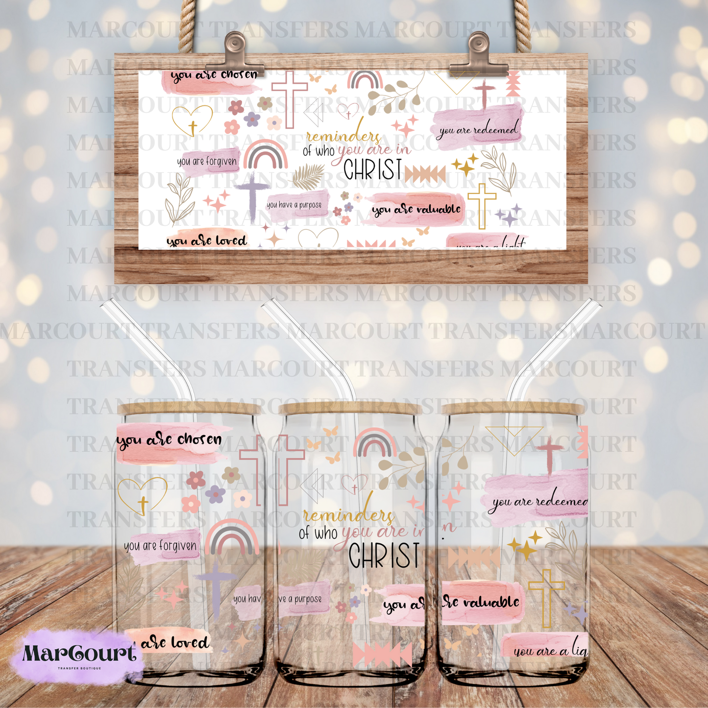 YOU ARE CHOSEN-16 OZ-UV DTF CUP WRAP *RTS