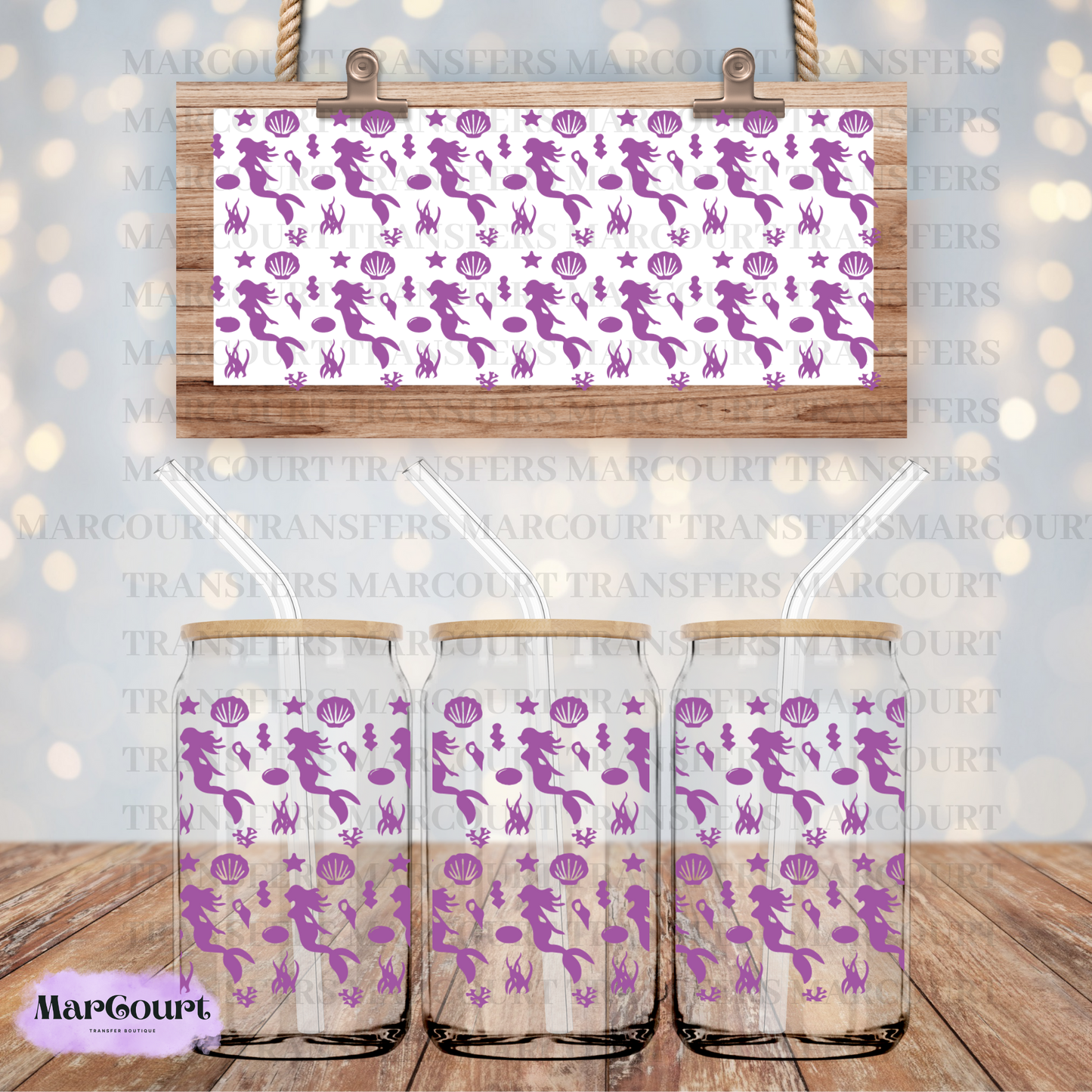 MERMAIDS-16 OZ-UV DTF CUP WRAP *RTS